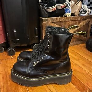 Dr. Martens Black Platform Combat Boots
